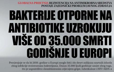 Bakterije otporne na antibiotike uzrokuju više od 35.000 smrti godišnje u Europi